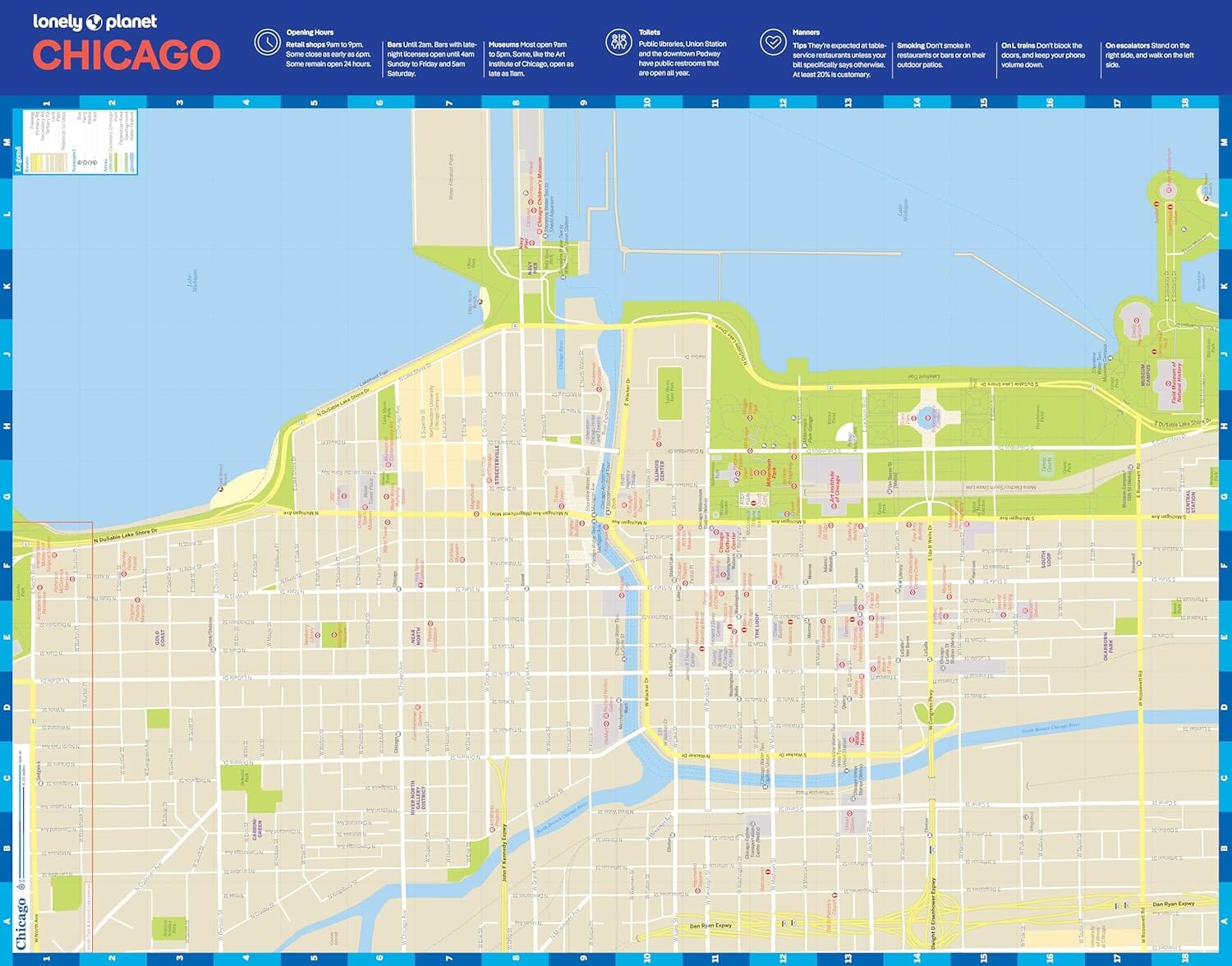 Plan de ville (en anglais) - Chicago | Lonely Planet plan de ville Lonely Planet EN