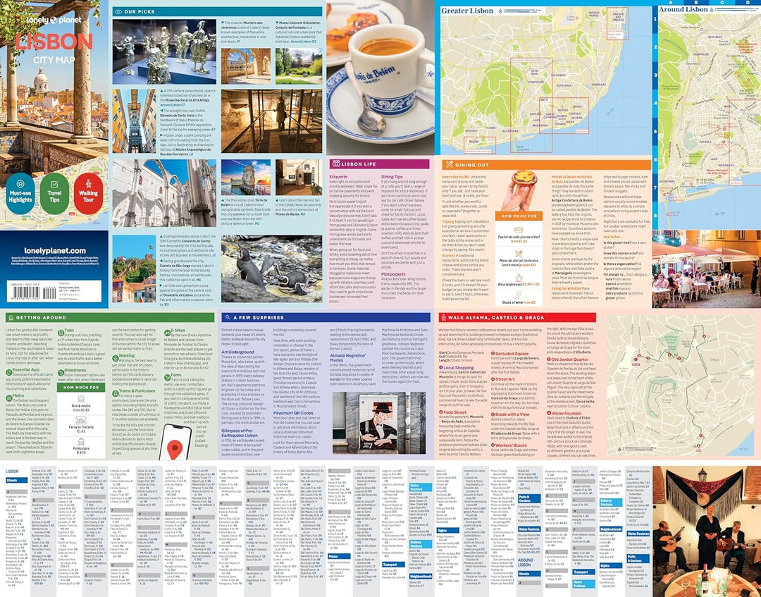 Plan de ville (en anglais) - Lisbon | Lonely Planet carte pliée Lonely Planet EN 