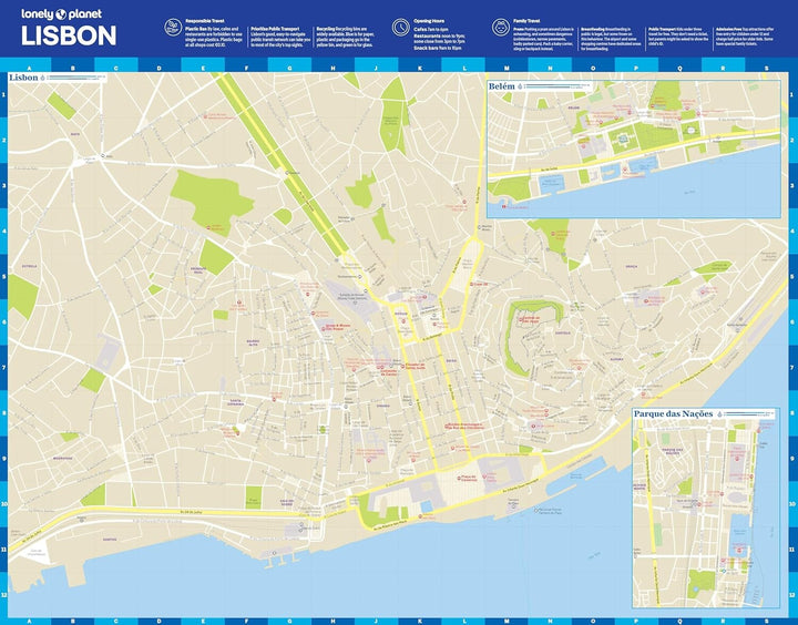 Plan de ville (en anglais) - Lisbon | Lonely Planet carte pliée Lonely Planet EN 
