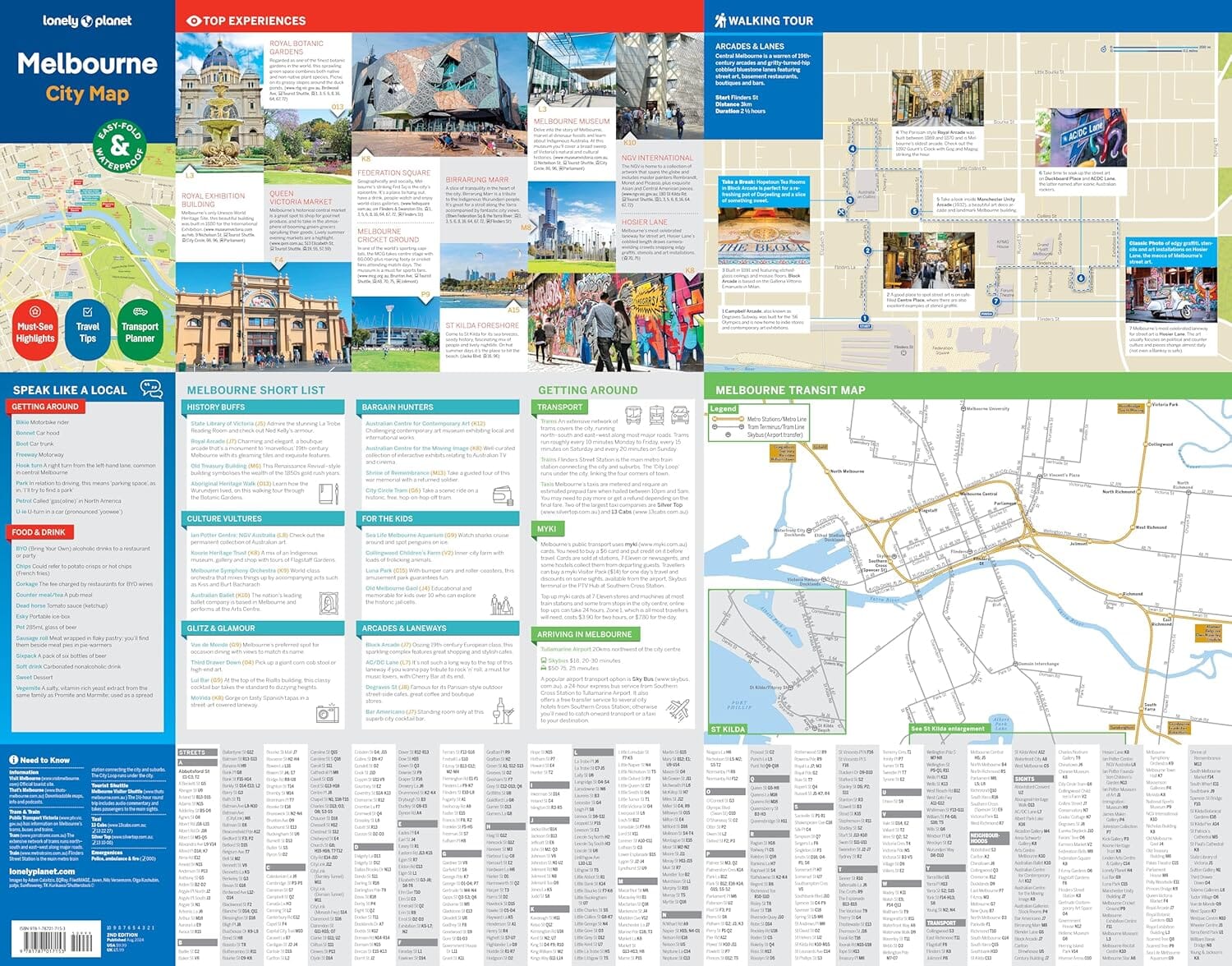 Plan de ville (en anglais) - Melbourne | Lonely Planet plan de ville Lonely Planet EN