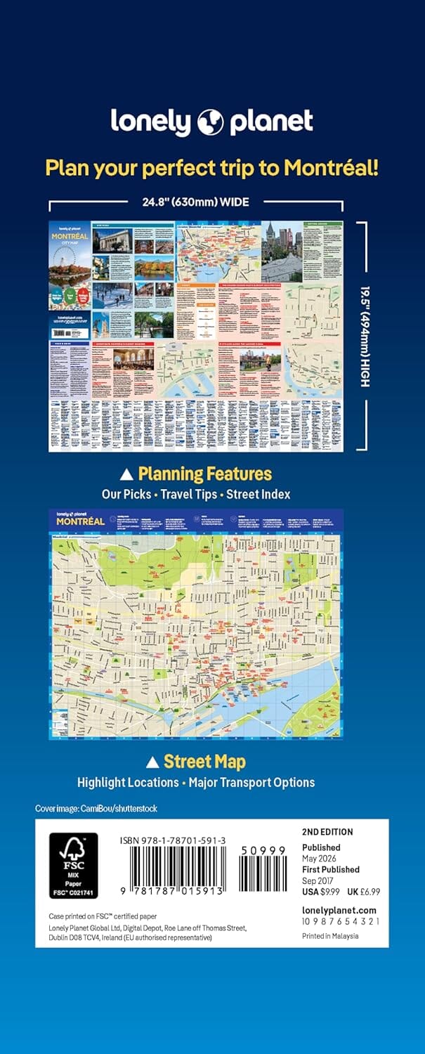 Plan de ville (en anglais) - Montréal | Lonely Planet plan de ville Lonely Planet EN 