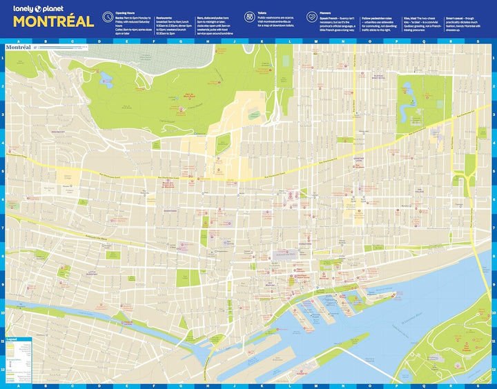 Plan de ville (en anglais) - Montréal | Lonely Planet plan de ville Lonely Planet EN 