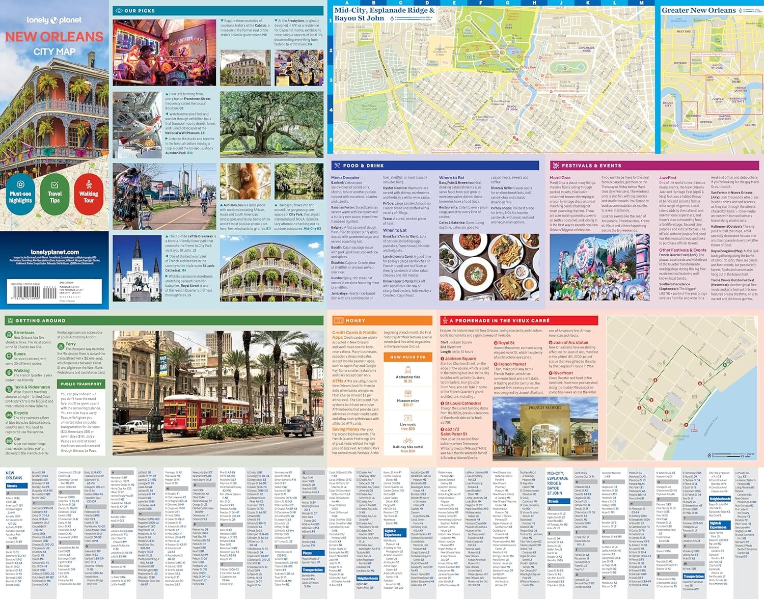Plan de ville (en anglais) - New Orleans | Lonely Planet plan de ville Lonely Planet EN 