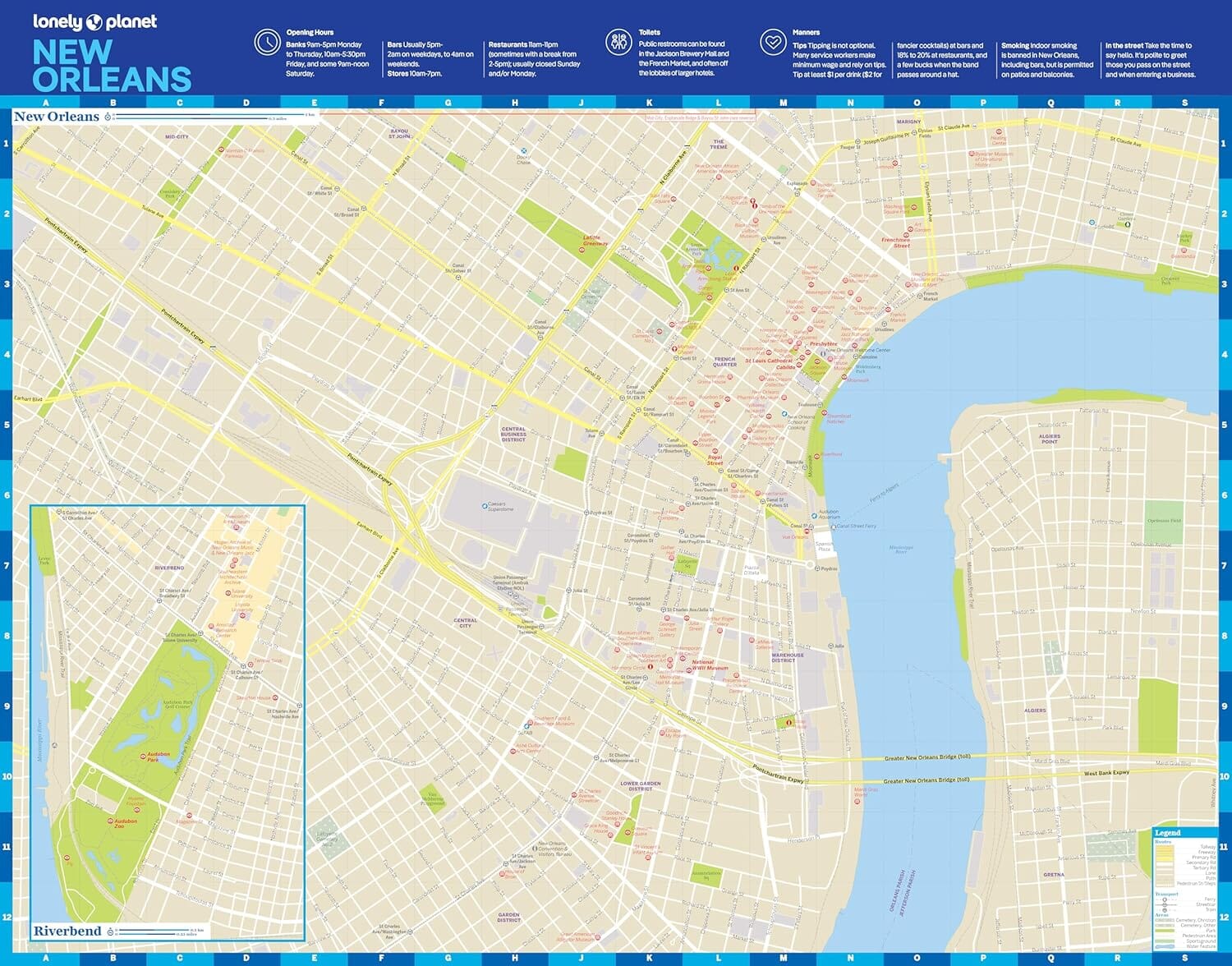 Plan de ville (en anglais) - New Orleans | Lonely Planet plan de ville Lonely Planet EN 