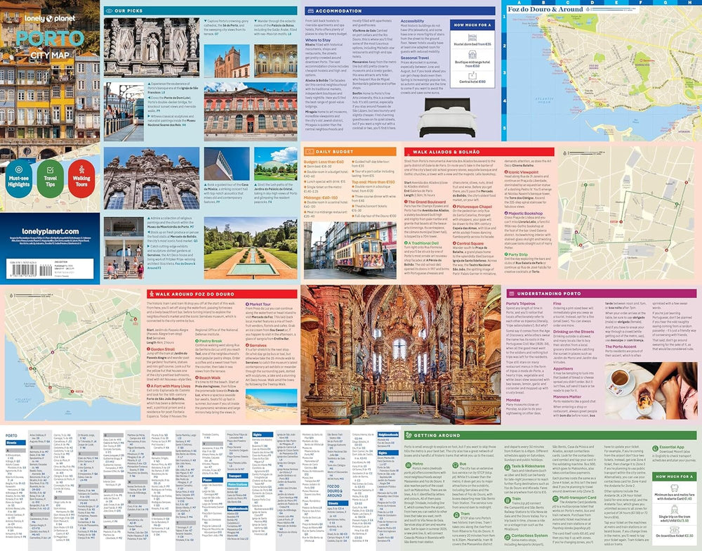 Plan de ville (en anglais) - Porto | Lonely Planet carte pliée Lonely Planet EN 