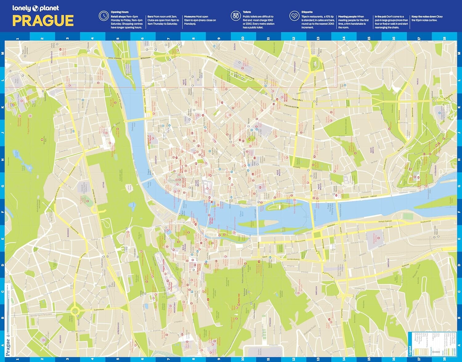 Plan de ville (en anglais) - Prague | Lonely Planet plan de ville Lonely Planet EN 