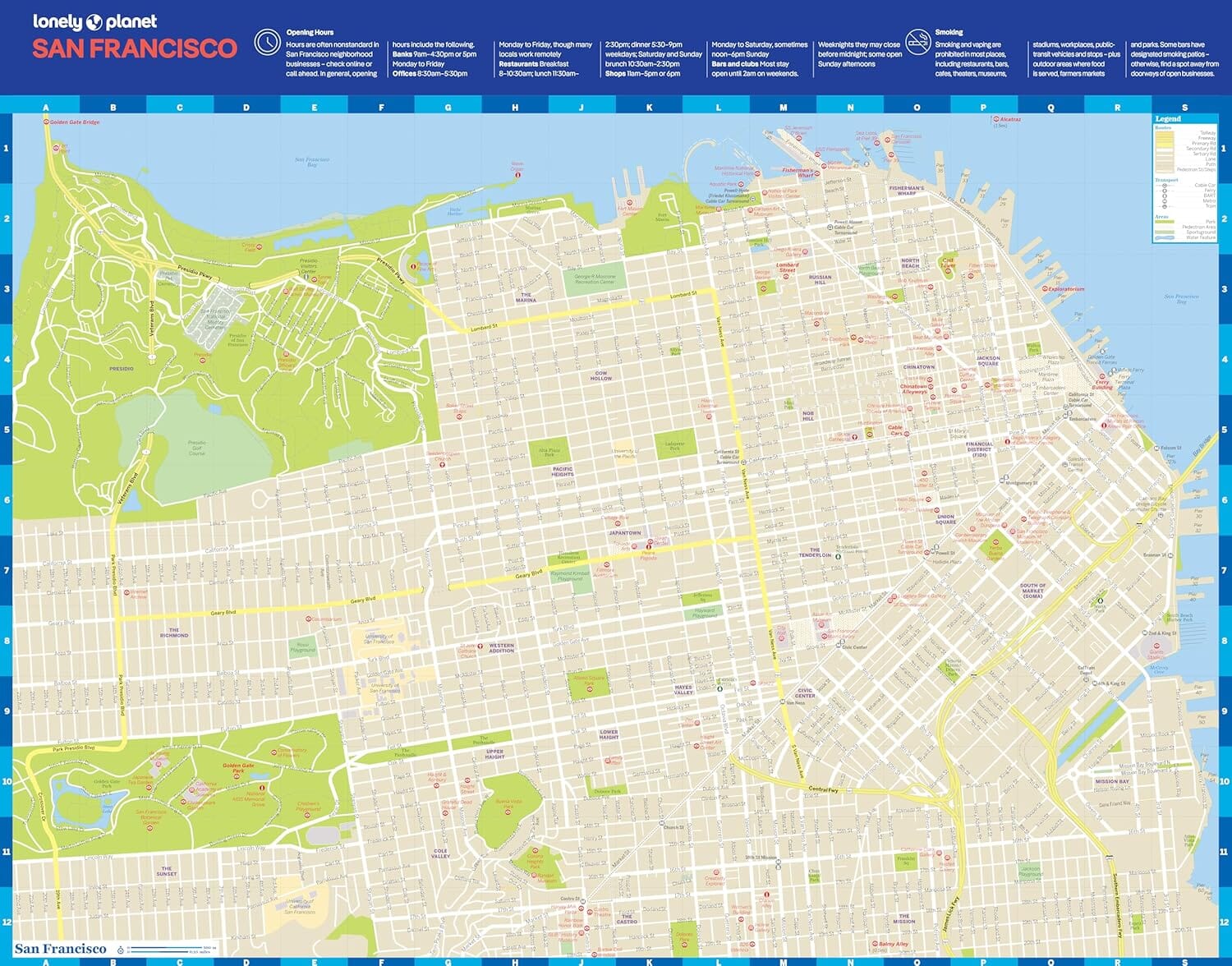 Plan de ville (en anglais) - San Francisco | Lonely Planet plan de ville Lonely Planet EN 