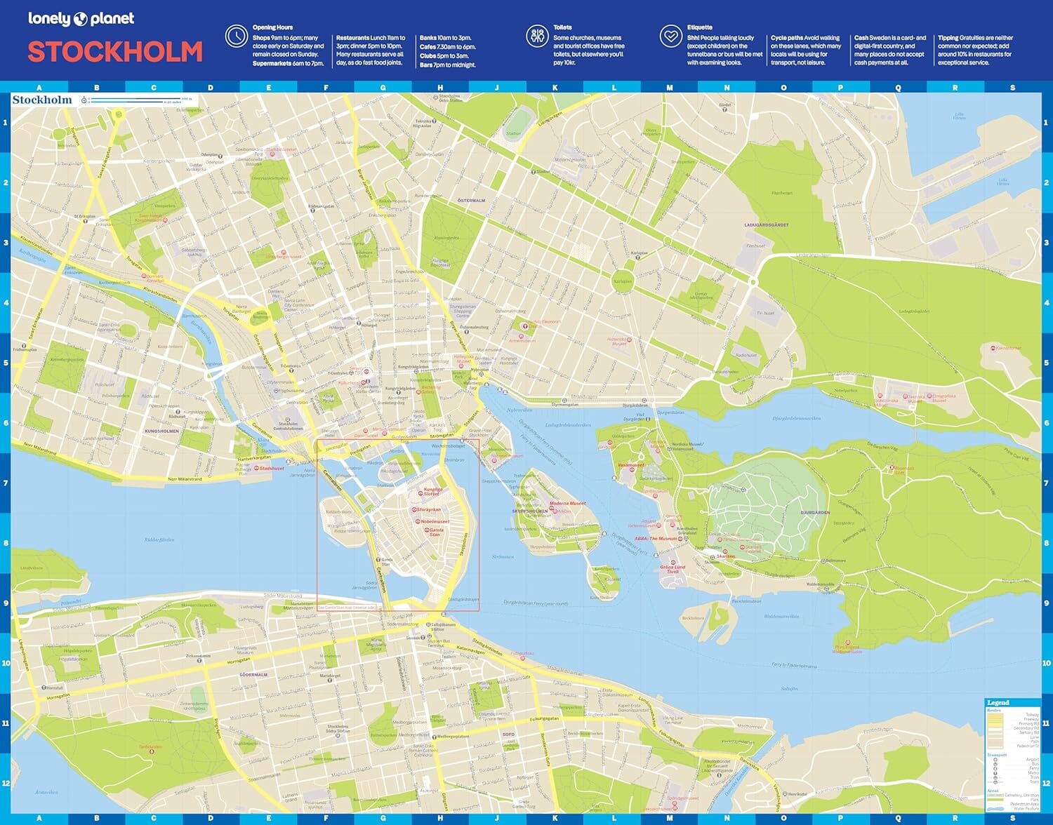 Plan de ville (en anglais) - Stockholm | Lonely Planet plan de ville Lonely Planet EN 