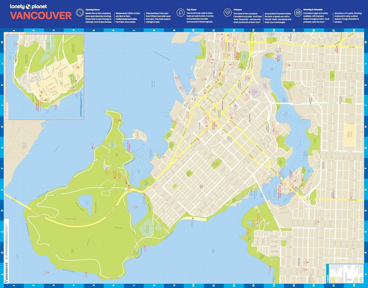 Plan de ville (en anglais) - Vancouver | Lonely Planet plan de ville Lonely Planet EN 