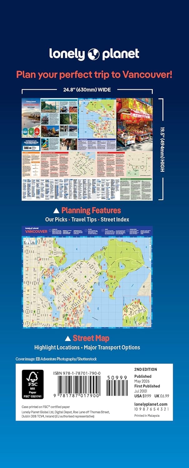 Plan de ville (en anglais) - Vancouver | Lonely Planet plan de ville Lonely Planet EN 