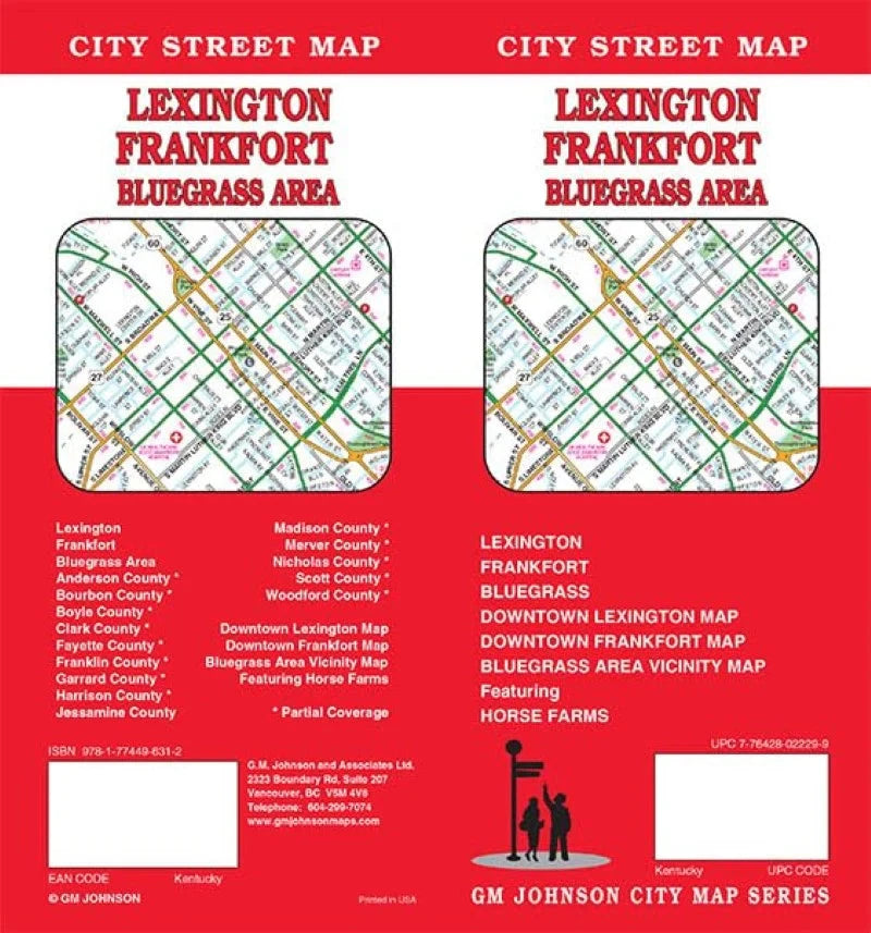 Plan de ville - Lexington Frankfort Blue Grass Area (Kentucky) | GM Johnson plan de ville GM Johnson 