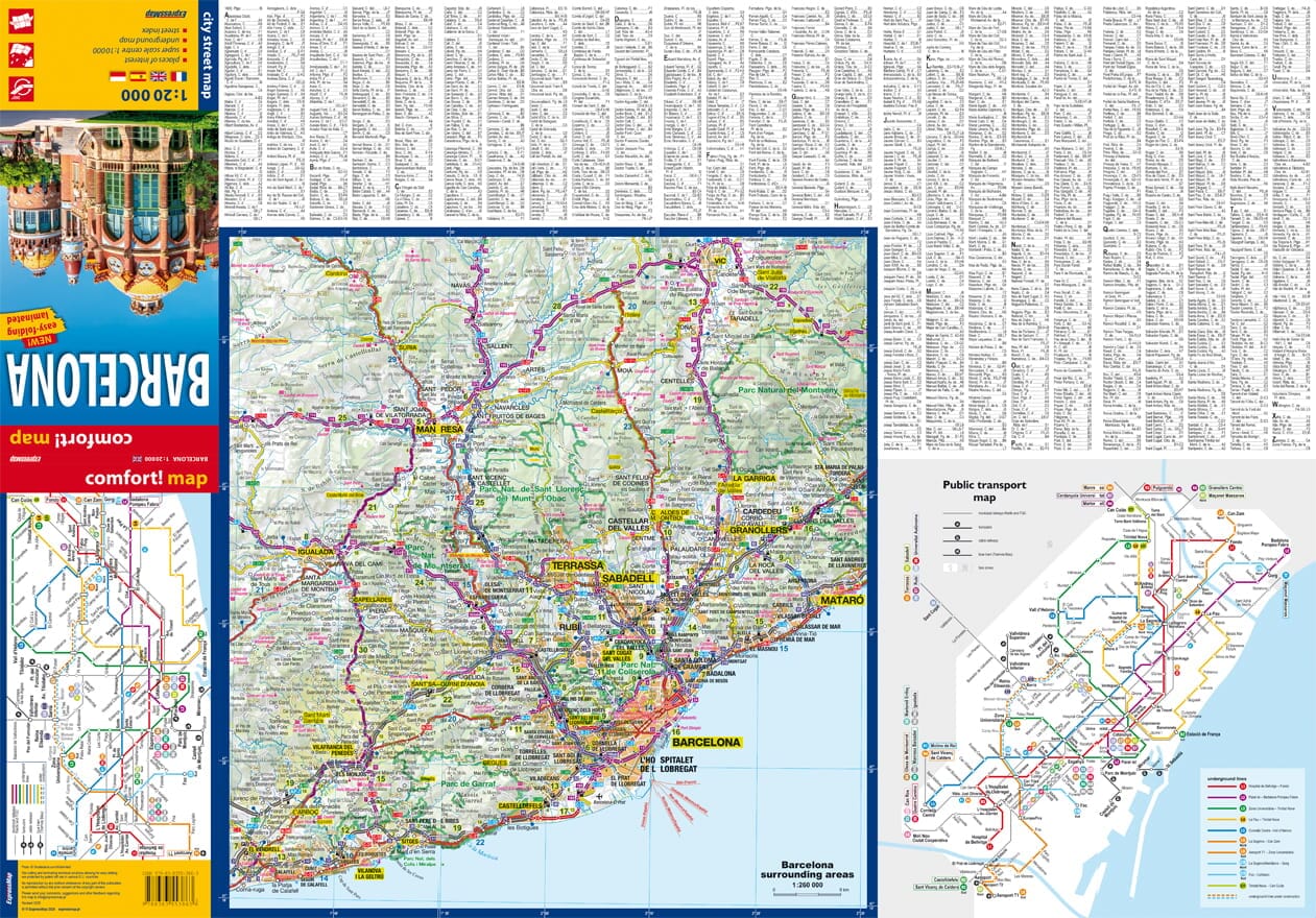 Plan de ville plastifié - Barcelone | Express Map plan de ville Express Map