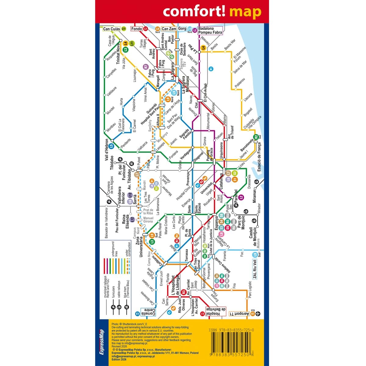 Plan de ville plastifié - Barcelone | Express Map plan de ville Express Map 