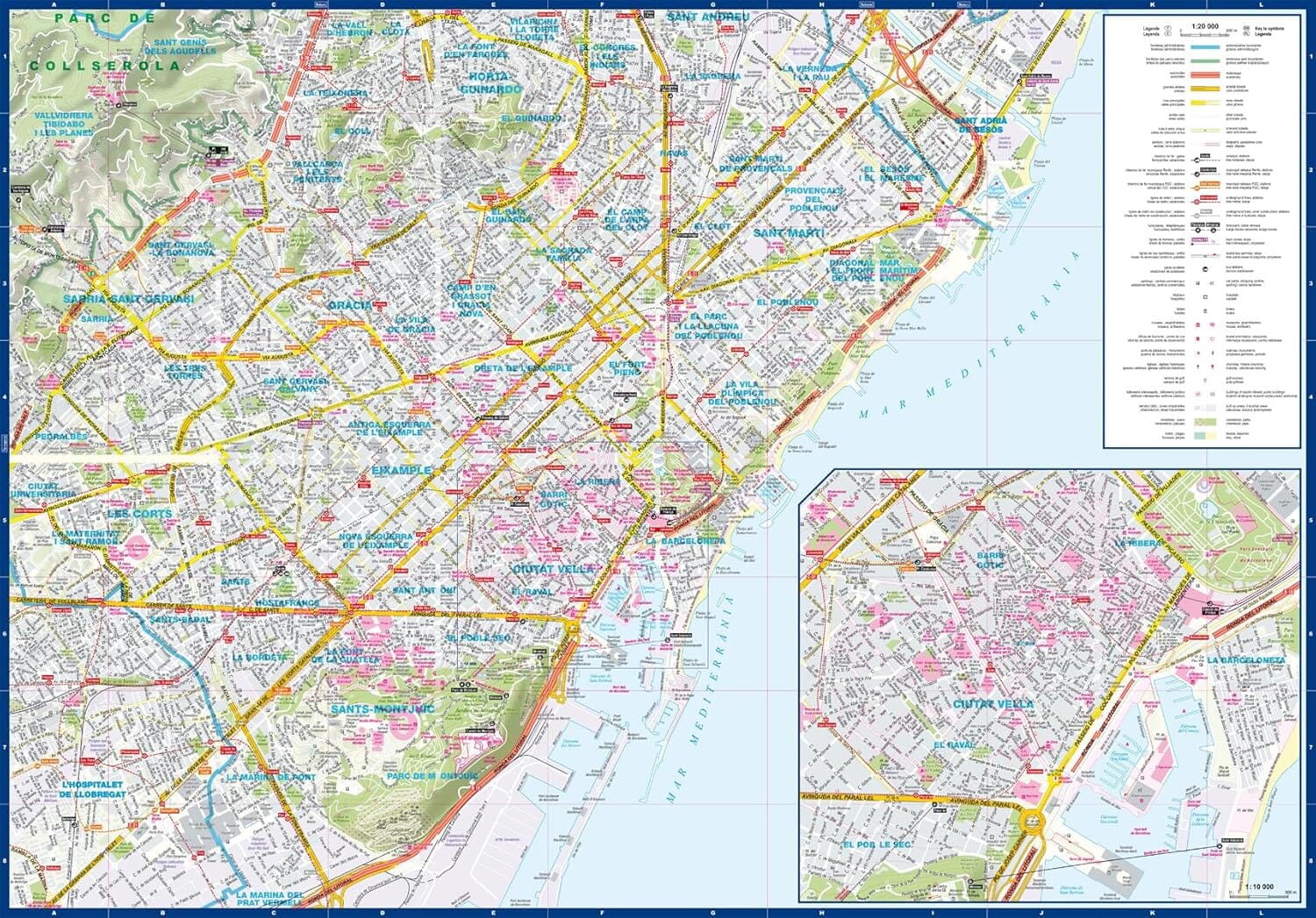 Plan de ville plastifié - Barcelone | Express Map plan de ville Express Map 