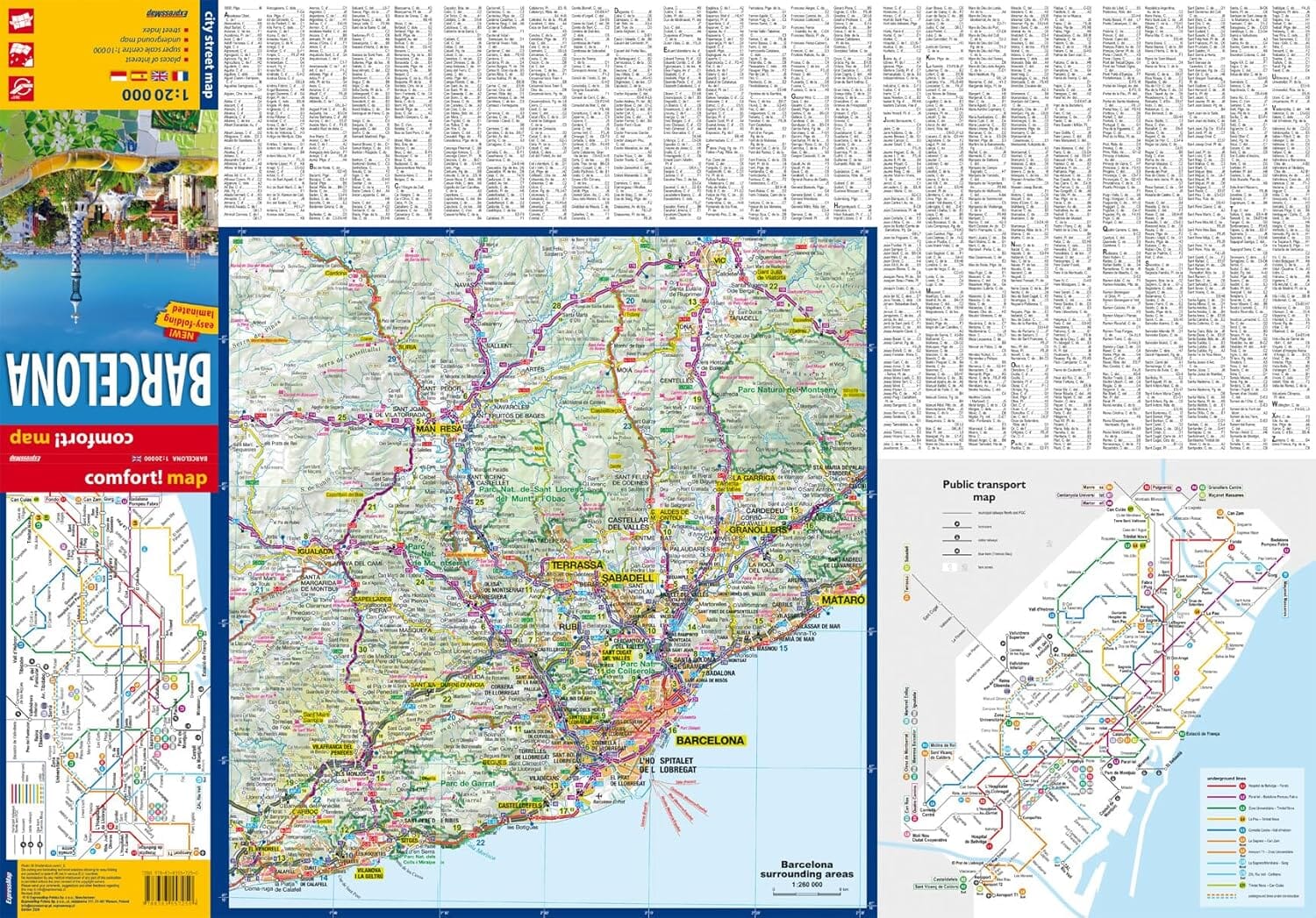 Plan de ville plastifié - Barcelone | Express Map plan de ville Express Map 