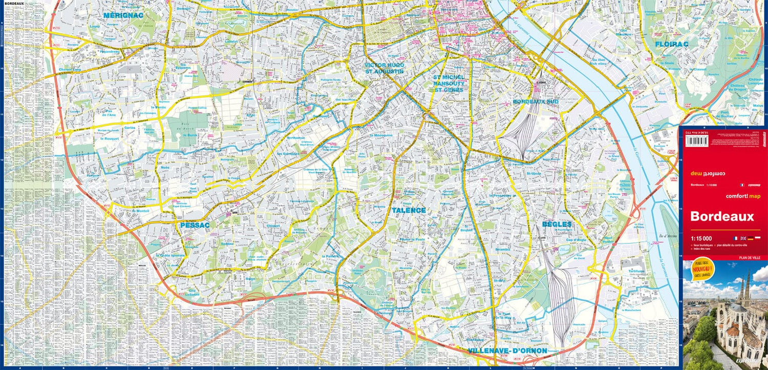 Plan de ville plastifié - Bordeaux | Express Map plan de ville Express Map 