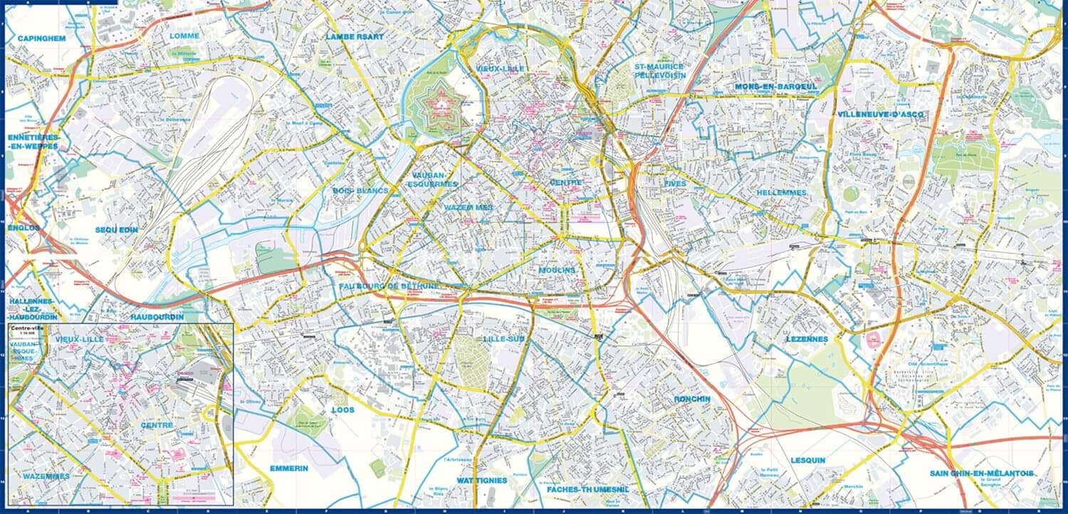 Plan de ville plastifié - Lille | Express Map plan de ville Express Map 