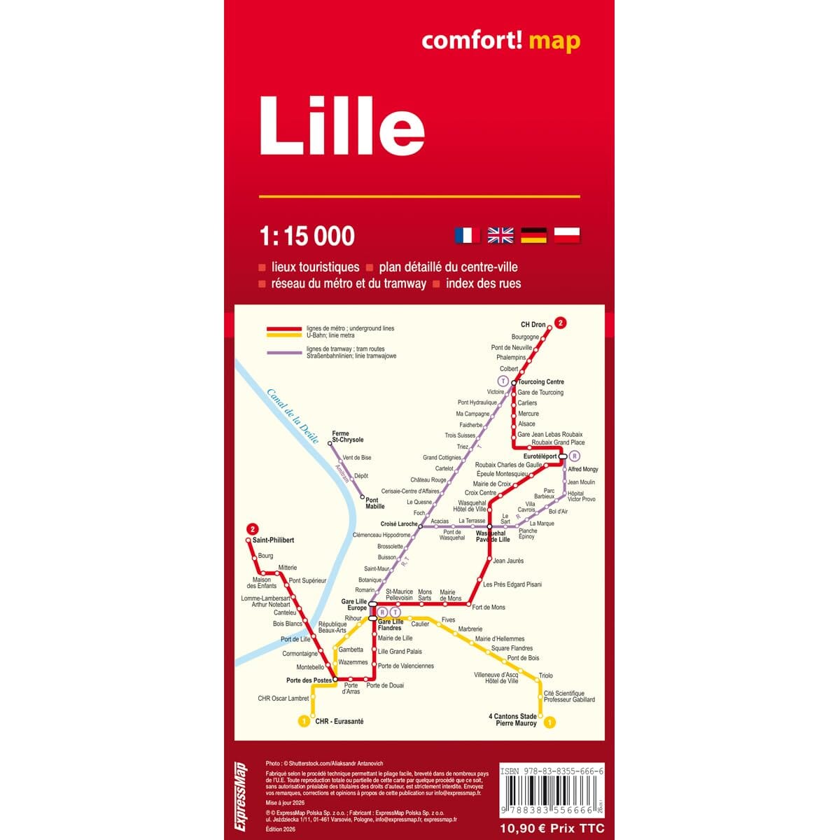 Plan de ville plastifié - Lille | Express Map plan de ville Express Map 