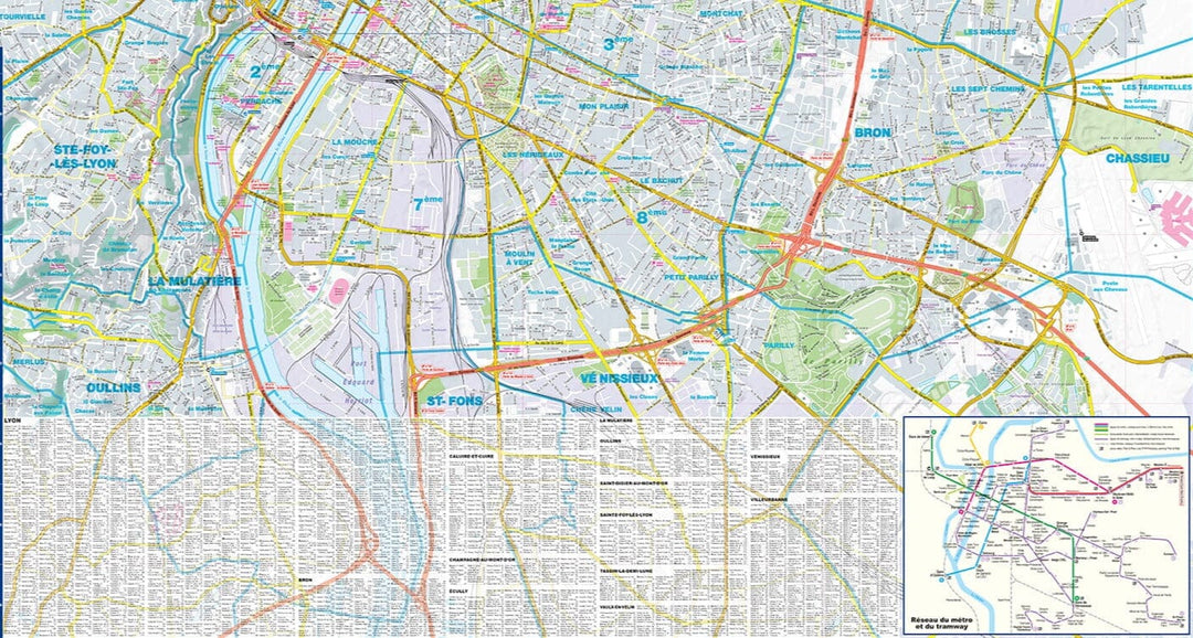 Plan de ville plastifié - Lyon | Express Map carte pliée Express Map 