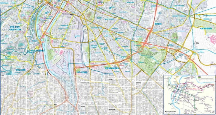 Plan de ville plastifié - Lyon | Express Map carte pliée Express Map 