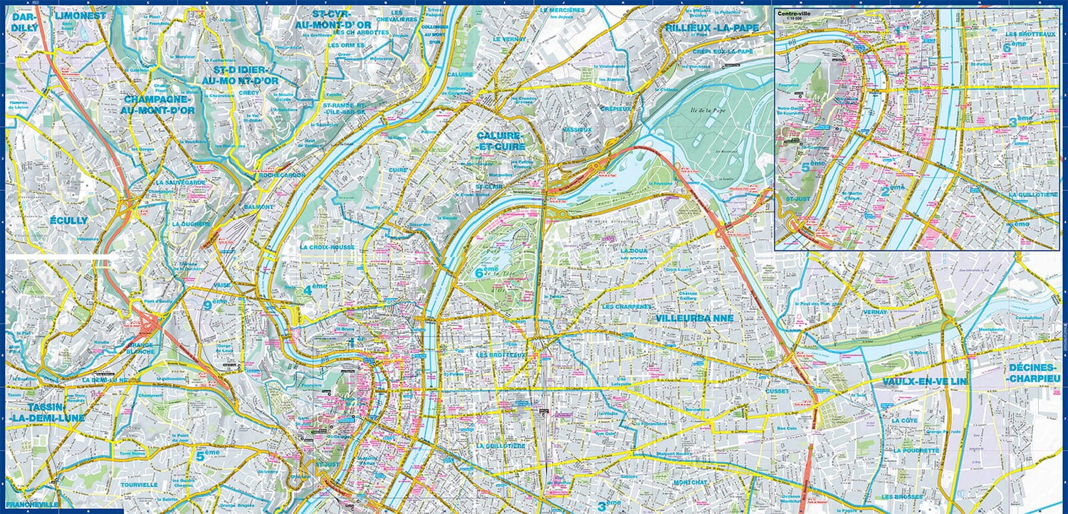 Plan de ville plastifié - Lyon | Express Map plan de ville Express Map