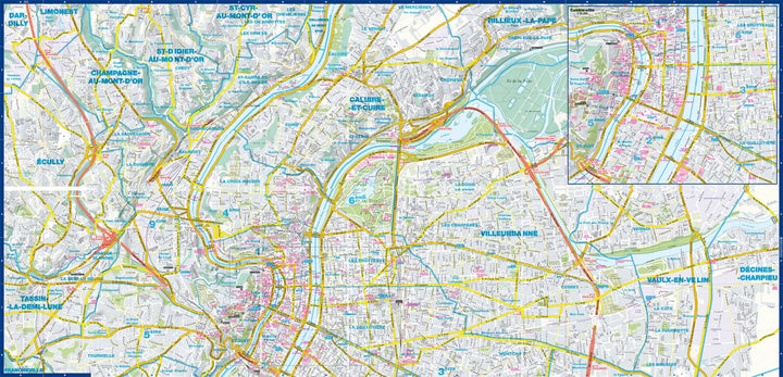 Plan de ville plastifié - Lyon | Express Map plan de ville Express Map 