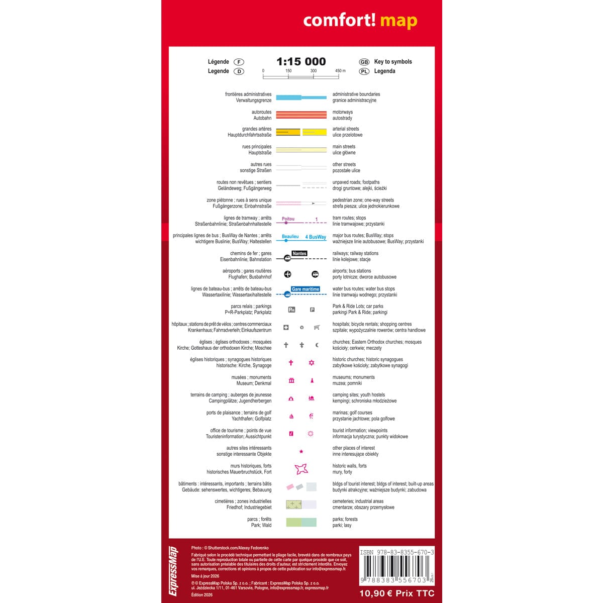 Plan de ville plastifié - Nantes | Express Map plan de ville Express Map 