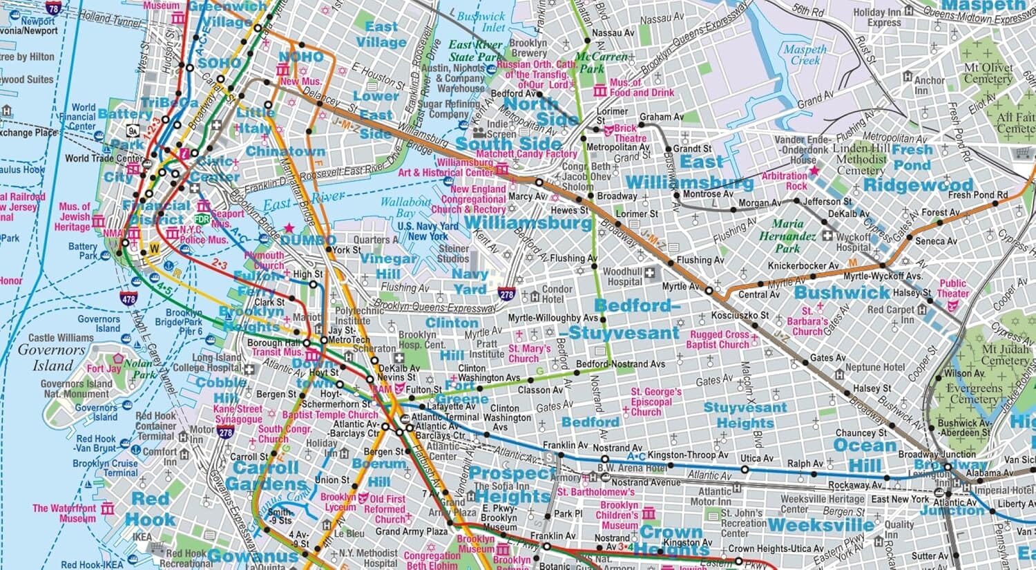 Plan de ville plastifié - New York | Express Map plan de ville Express Map