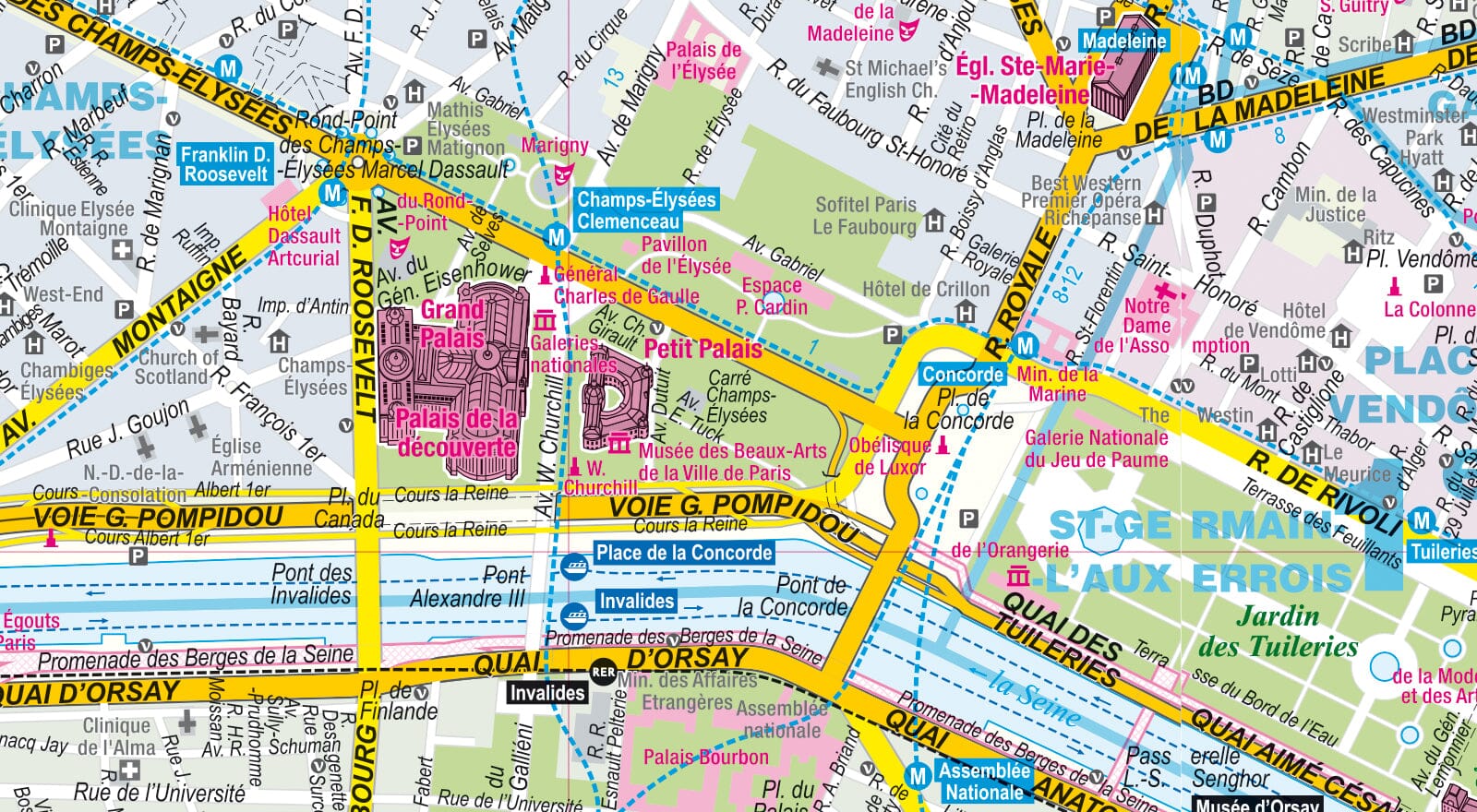 Laminated city map - Paris | Express Map – Cartovia