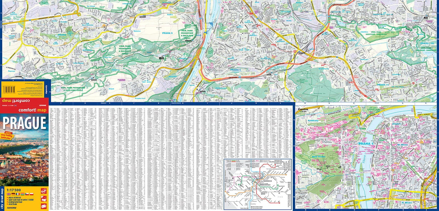 Plan de ville plastifié - Prague | Express Map plan de ville Express Map 