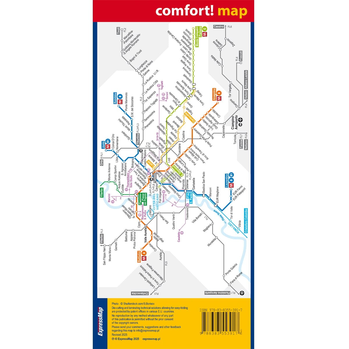 Plan de ville plastifié - Rome/ Vatican Ville | Express Map plan de ville Express Map