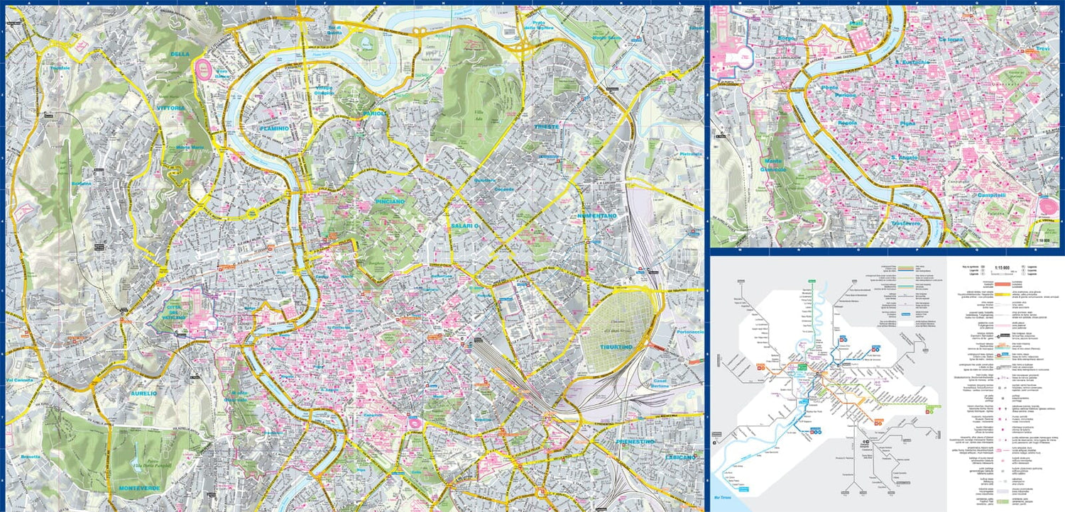 Plan de ville plastifié - Rome/ Vatican Ville | Express Map plan de ville Express Map