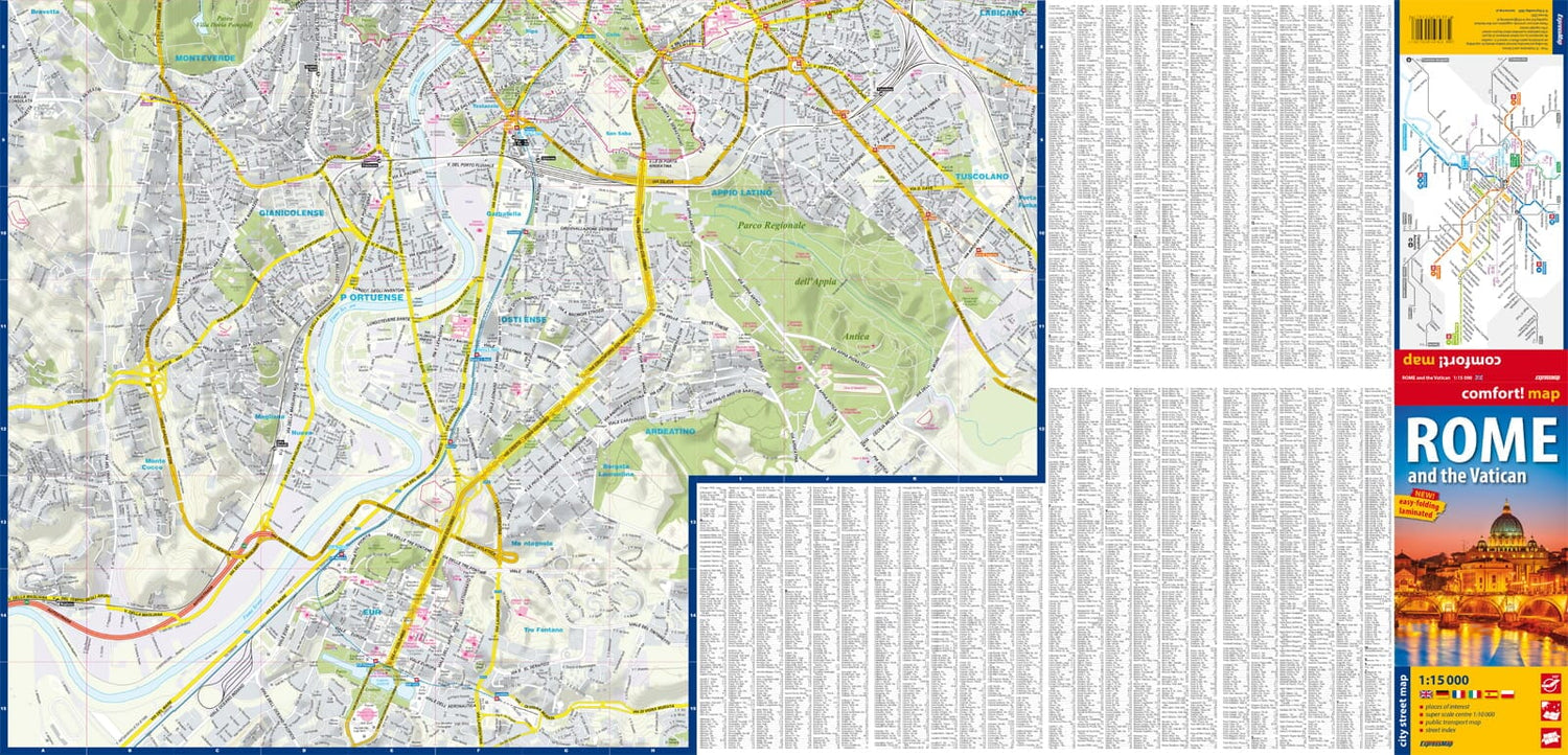 Plan de ville plastifié - Rome/ Vatican Ville | Express Map plan de ville Express Map