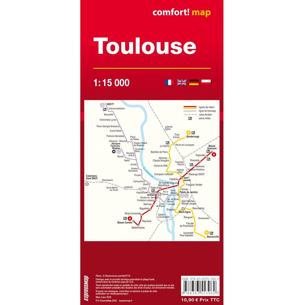 Plan de ville plastifié - Toulouse | Express Map carte pliée Express Map 
