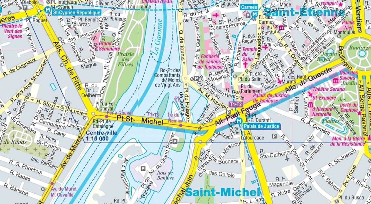Plan de ville plastifié - Toulouse | Express Map plan de ville Express Map