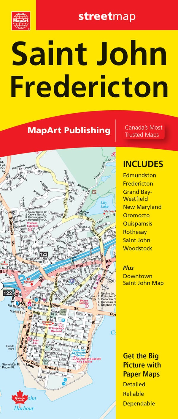 Plan de ville - Saint-Jean/Fredericton (Nouveau-Brunswick) | Canadian Cartographics Corporation plan de ville Canadian Cartographics Corporation