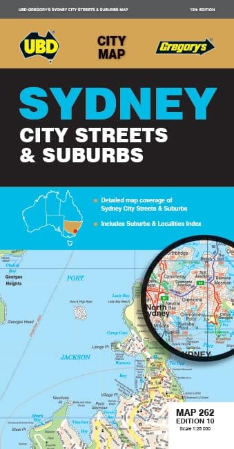 Plan de ville - Sydney City Streets & Suburbs, n° 262 | UBD Gregory's plan de ville UBD Gregory's