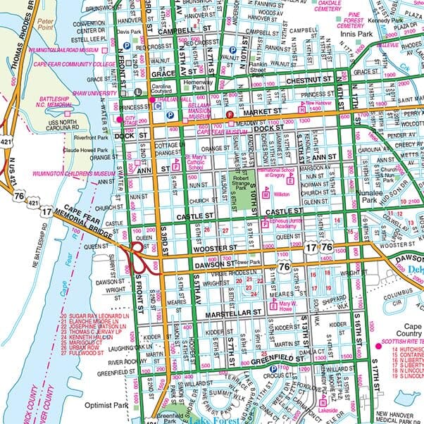 Plan de ville - Wilmington / Jacksonville (Caroline du Nord) | GM Johnson plan de ville GM Johnson 