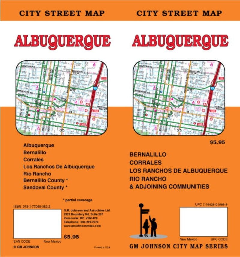 Plan des rues - Albuquerque (Nouveau Mexique) | GM Johnson plan de ville GM Johnson Default Title