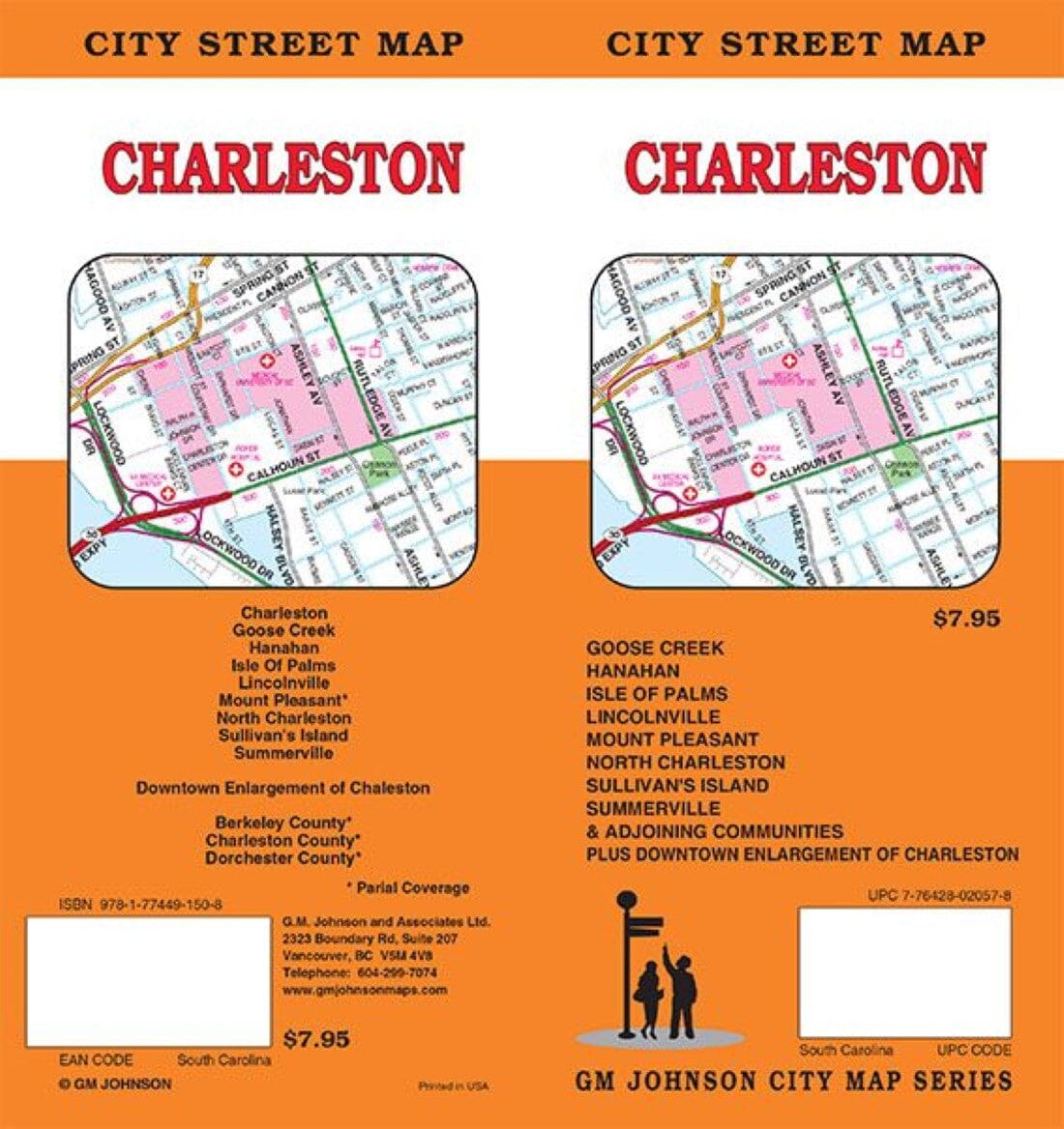 Plan des rues - Charleston, Caroline du Sud | GM Johnson plan de ville GM Johnson Default Title