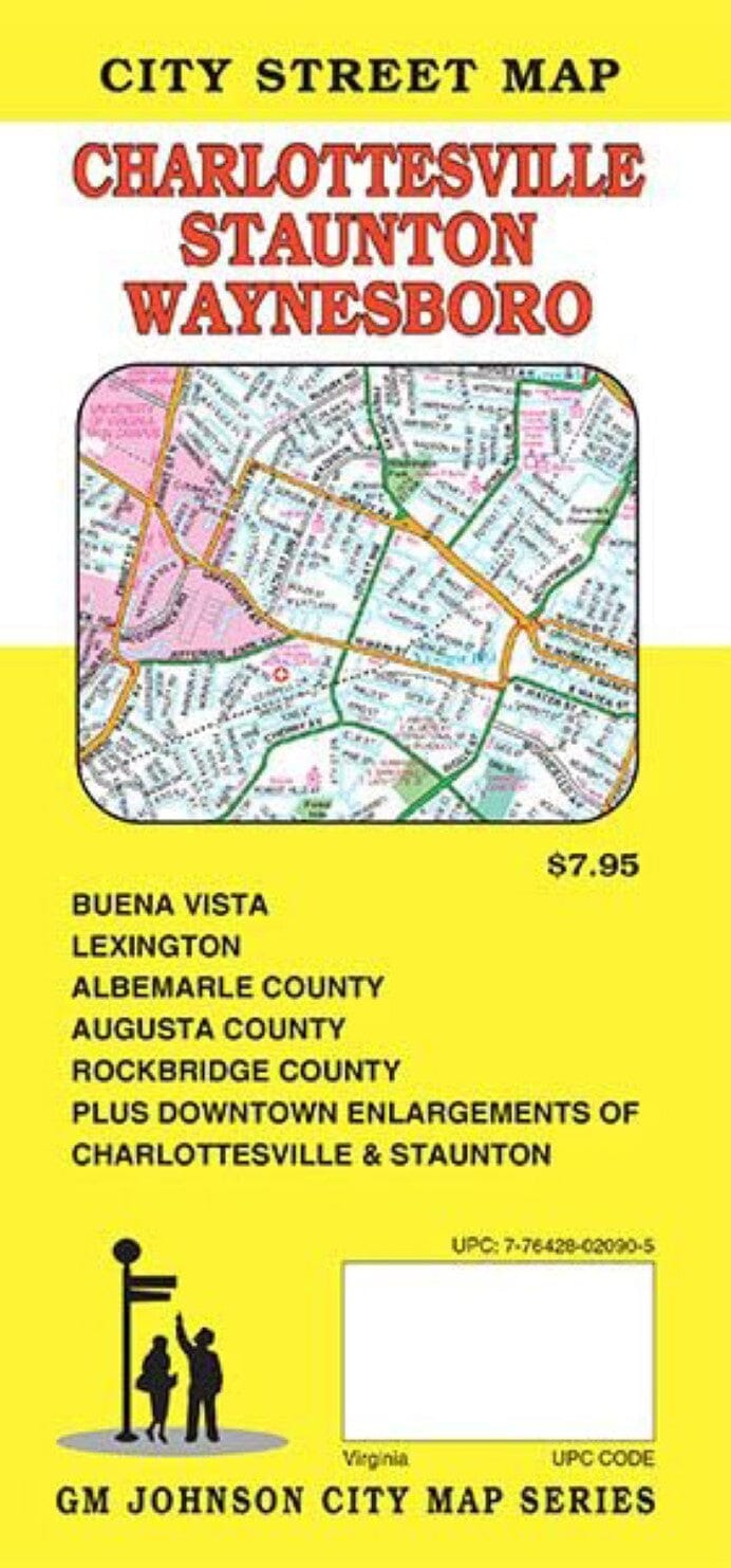 Plan des rues - Charlottesville, Staunton, Waynesboro (Virginie) | GM Johnson plan de ville GM Johnson Default Title