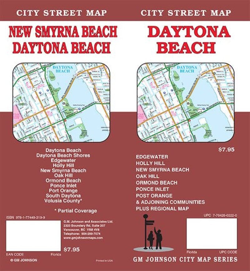 Plan des rues - Daytona Beach, New Smyrna Beach (Floride) | GM Johnson plan de ville GM Johnson Default Title