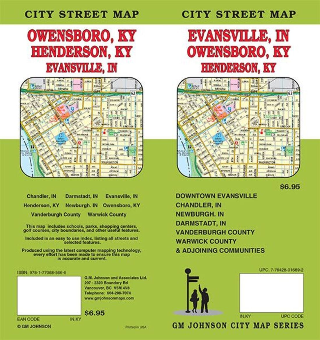 Henderson Indianamap Street Map - Evansville, Indiana, Owensboro, Henderson (Kentucky, Indi ...