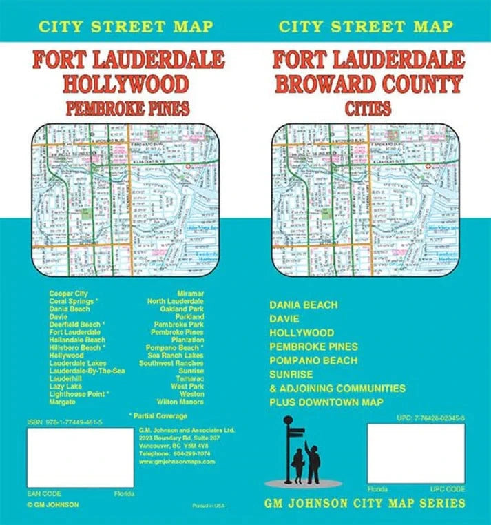Plan des rues - Fort Lauderdale, Villes du comté de Broward, Hollywood, Pembroke Pines | GM Johnson plan de ville GM Johnson 