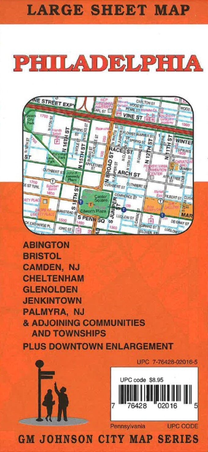 Plan des rues grand format - Philadelphie | GM Johnson plan de ville GM Johnson Default Title