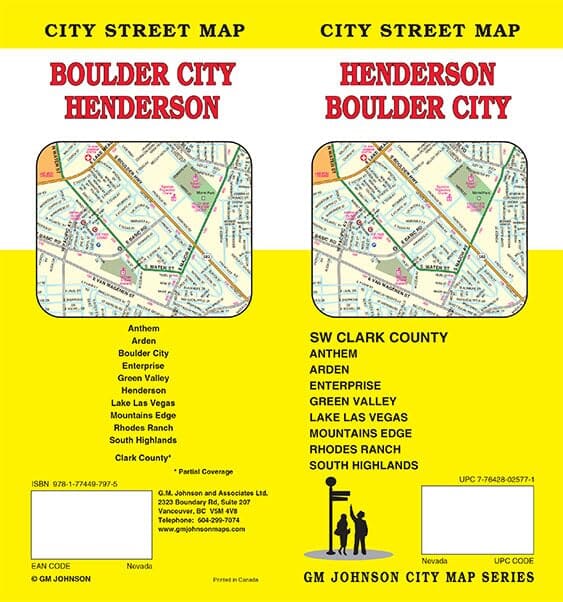 Plan des rues - Henderson, Boulder City, SW Clark County (Nevada) | GM Johnson plan de ville GM Johnson 