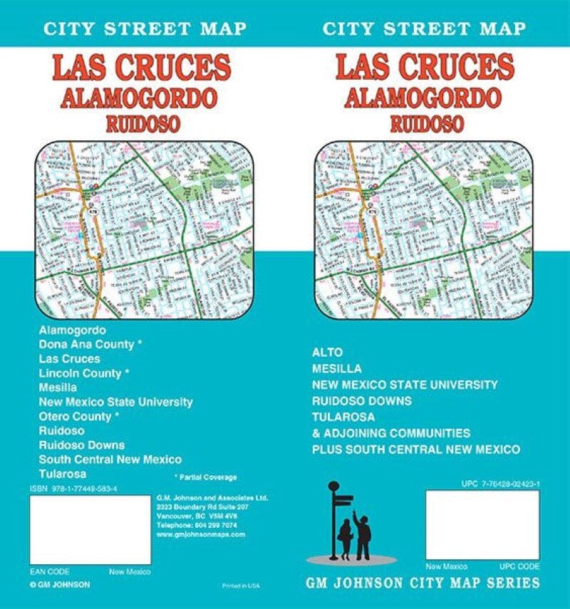Plan des rues - Las Cruces, Alamagordo, Ruidoso (Nouveau-Mexique) | GM Johnson plan de ville GM Johnson Default Title