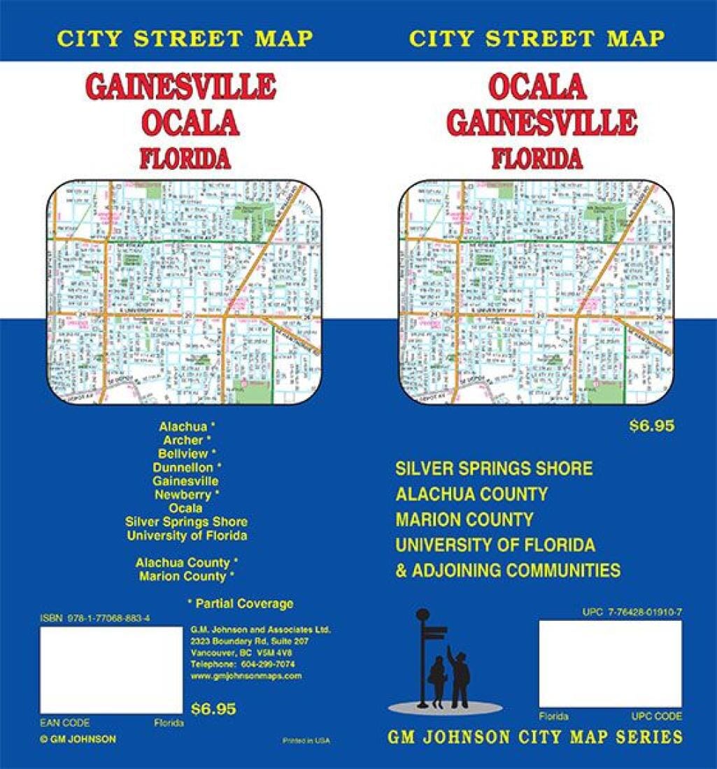 Plan des rues - Ocala et Gainesville (Floride) | GM Johnson plan de ville GM Johnson Default Title