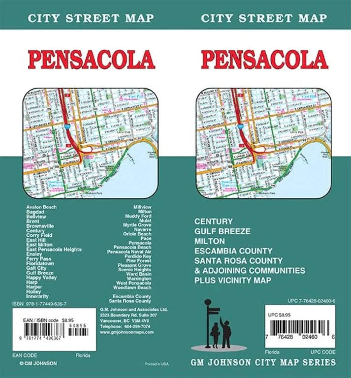 Plan des rues - Pensacola | GM Johnson plan de ville GM Johnson 