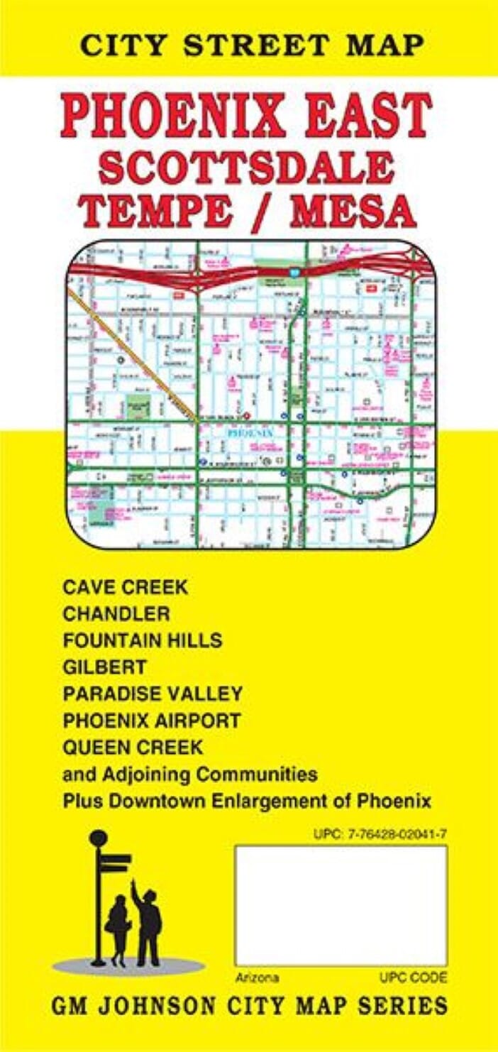 Plan des rues - Phoenix Est (Arizona) | GM Johnson carte pliée GM Johnson 